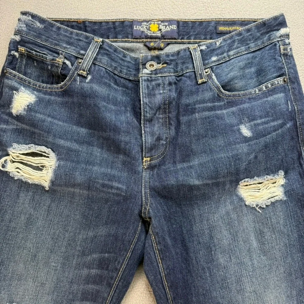 Lucky Brand Jeans‎ Women 6/28 Blue Sienna Boyfriend Distressed Seagraves Denim
